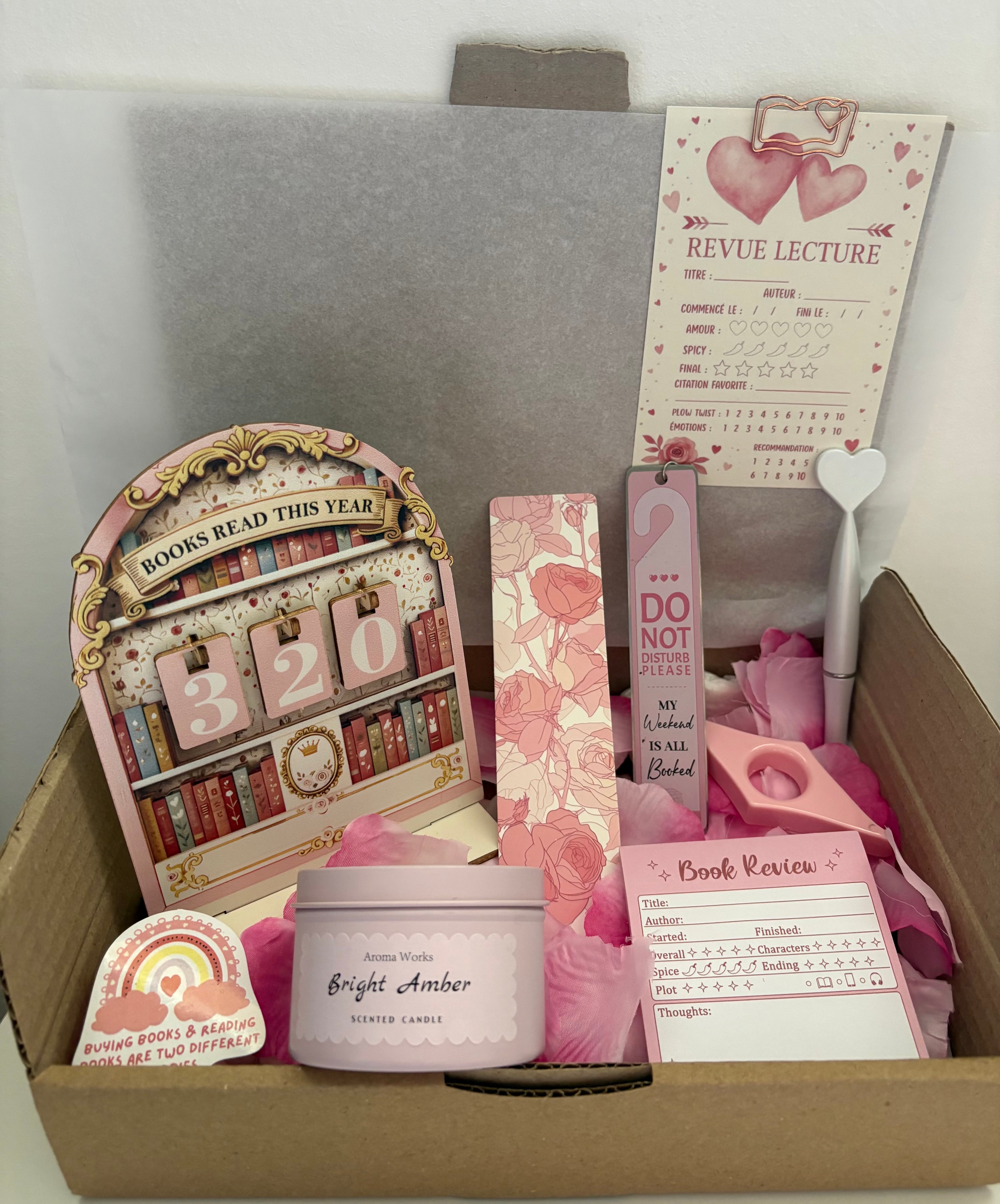 Box lecture romantique - avec décoration pour bibliothèque 💕