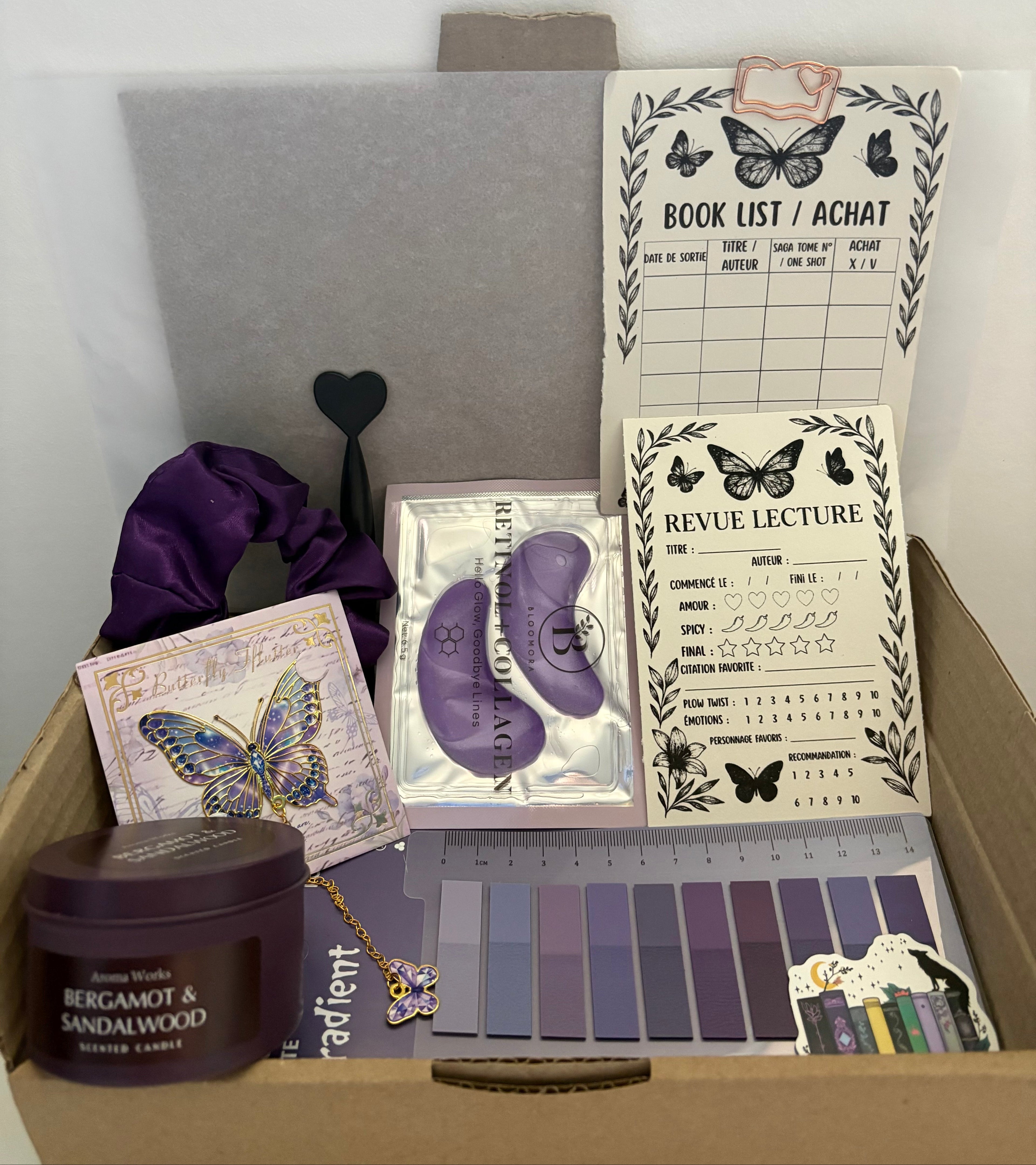 Box lecture - accessoires noir violet 💜
