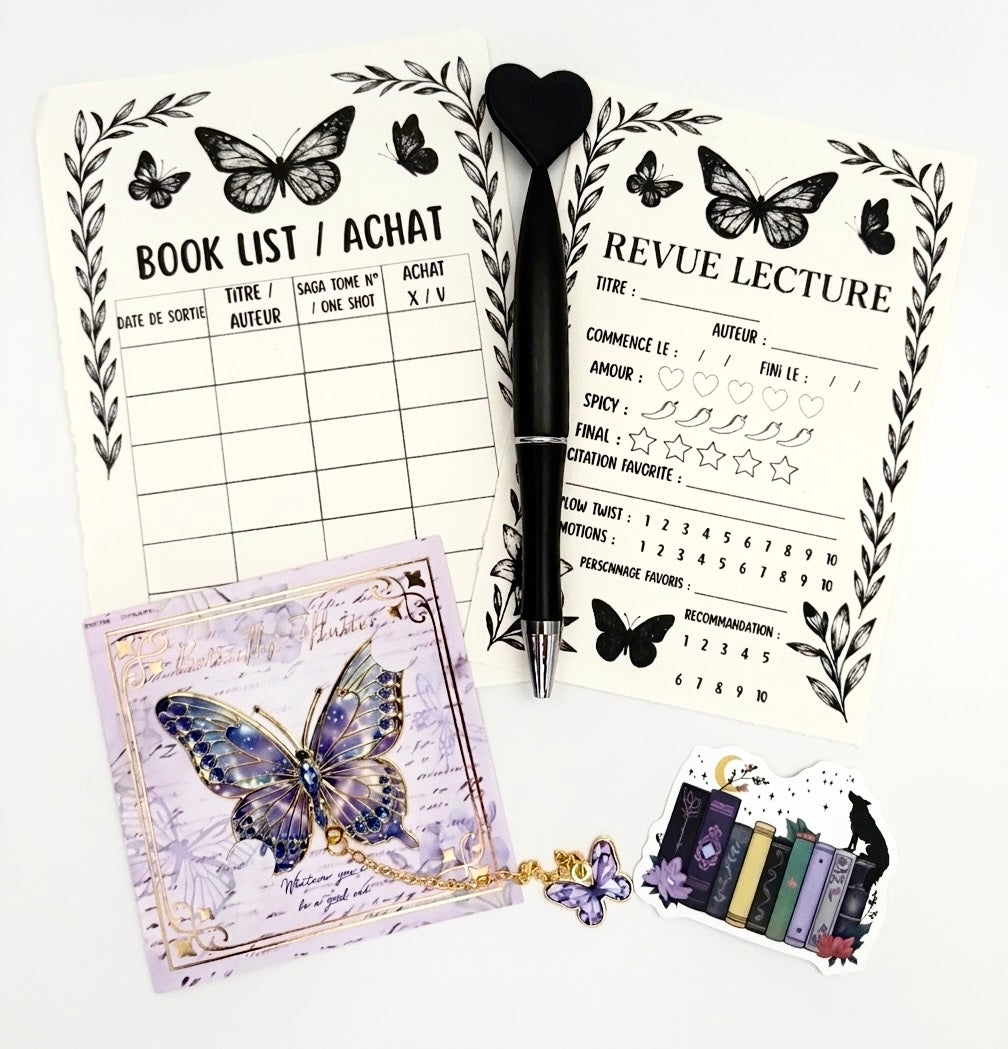 Box lecture - accessoires noir violet 💜