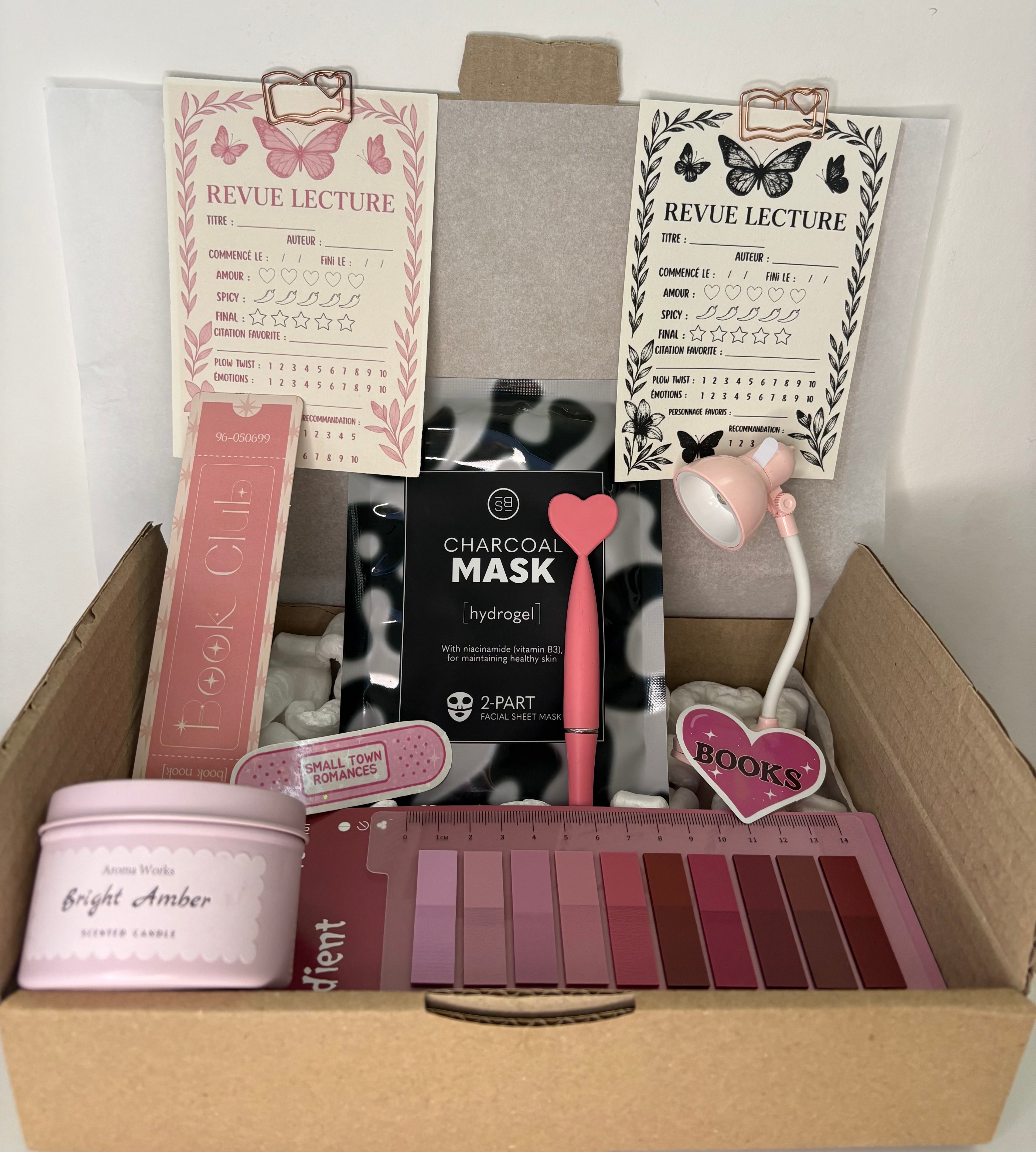 Box lecture - noir et rose