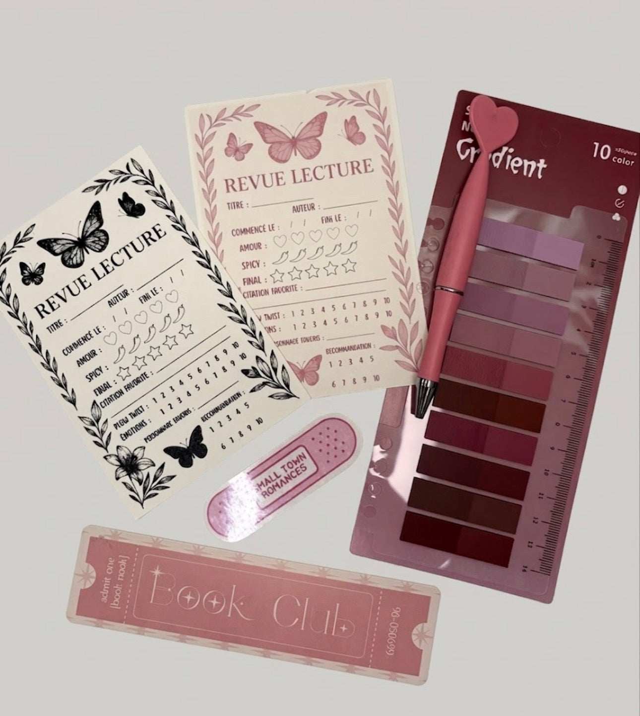 Box lecture - noir et rose
